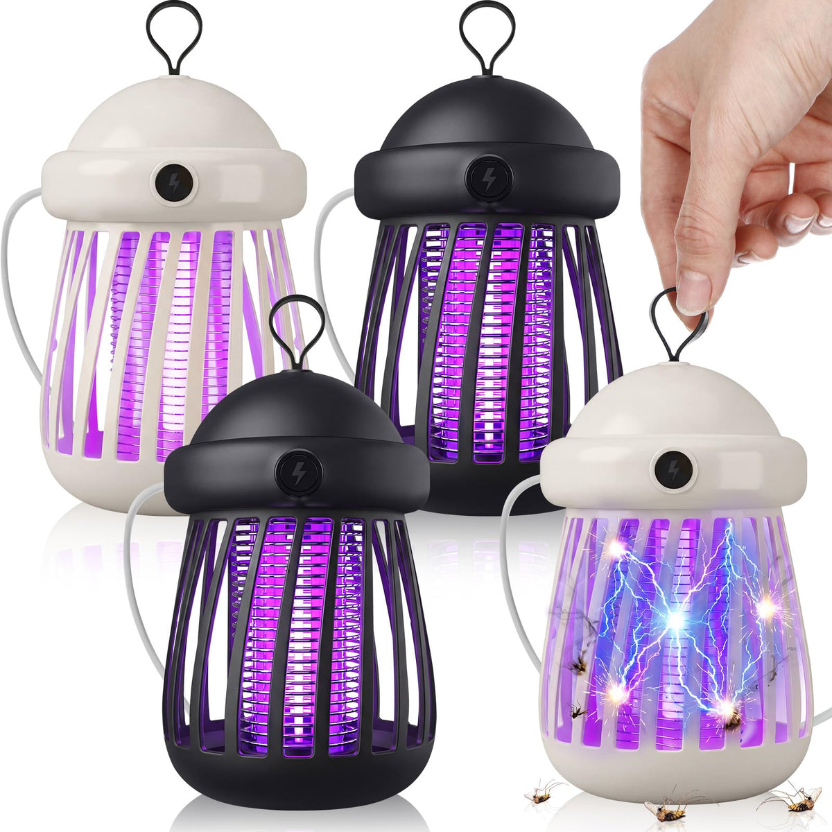 Mysora 4-pack bug zapper USB-UV light for quick indoor insect control.