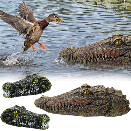 Mysora alligator head 13.8x5.7x3.9 inch with realistic skin texture for pond decor