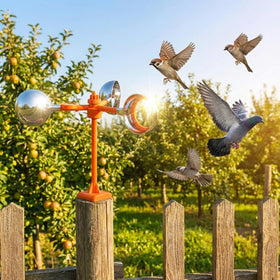 Mysora bird deterrent spin under sunlight creates bright flashes to deter birds