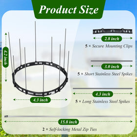 Adjustable spike design from Mysora allows angled deterrence