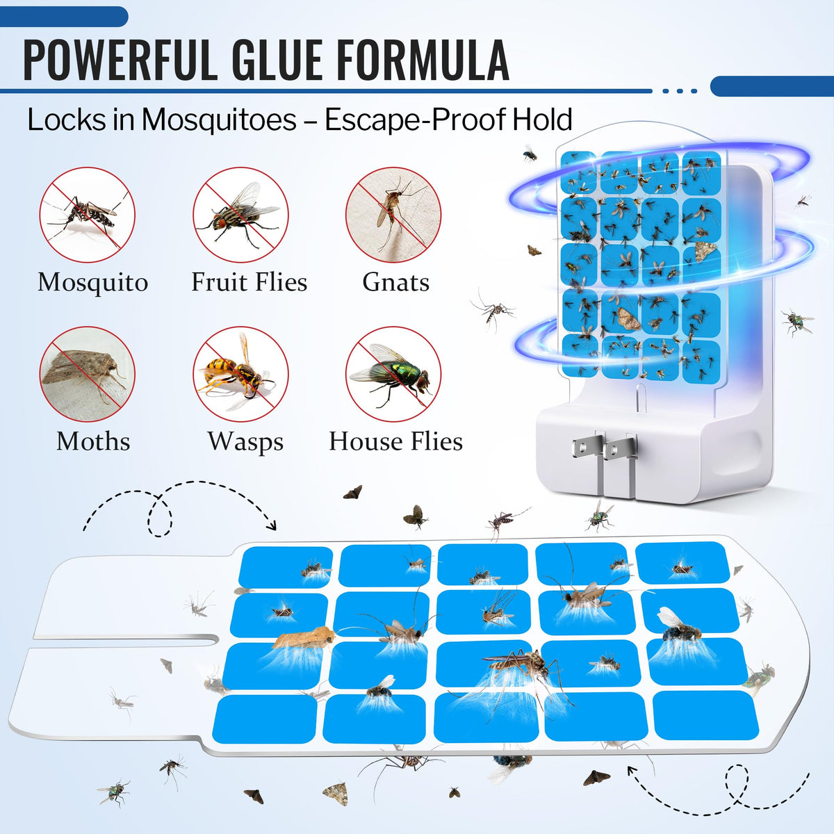 Mysora blue grid attracts pests up close for effective trapping.