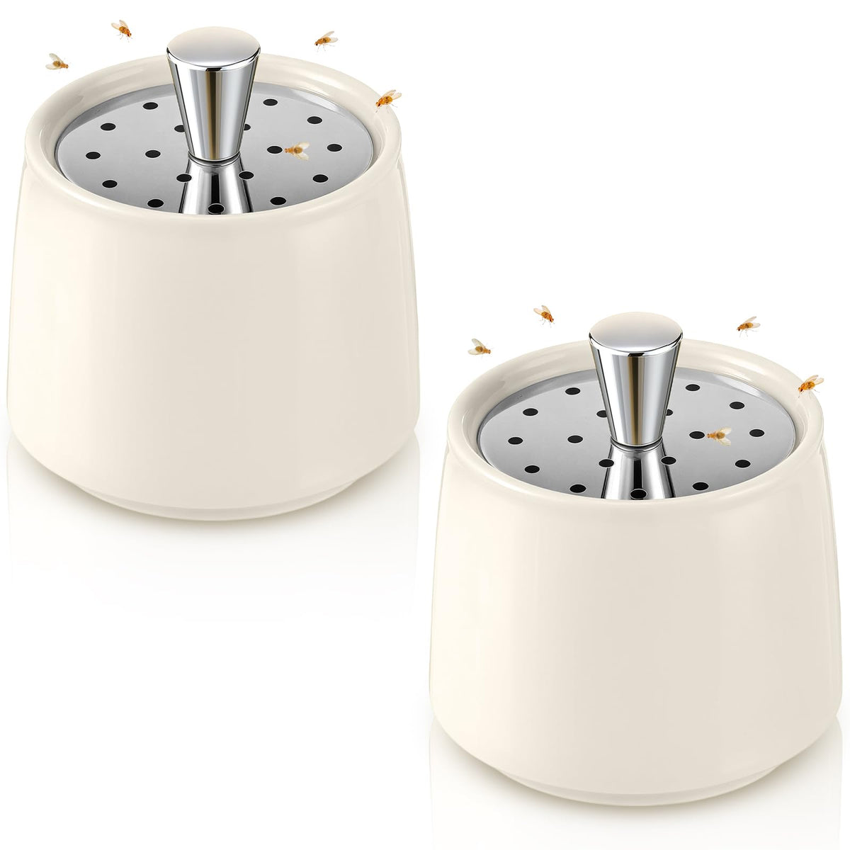 Mysora indoor fruit fly trap in white ceramic jar