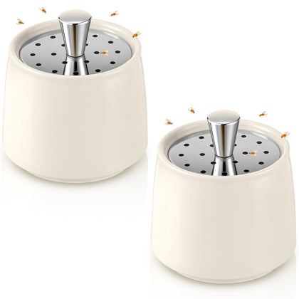 Mysora indoor fruit fly trap in white ceramic jar