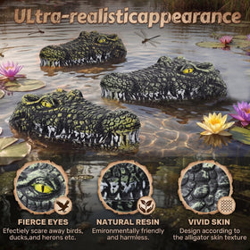 Mysora floating alligator head texture details highlight realistic skin pattern for authentic look.