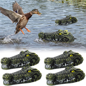 Mysora floating alligator head, front view, enhances pond decor with lifelike texture.