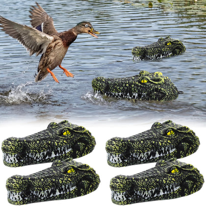 Mysora floating alligator head, front view, enhances pond decor with lifelike texture.