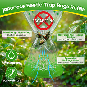 Mysora hourglass-design trap bag prevents beetle escape