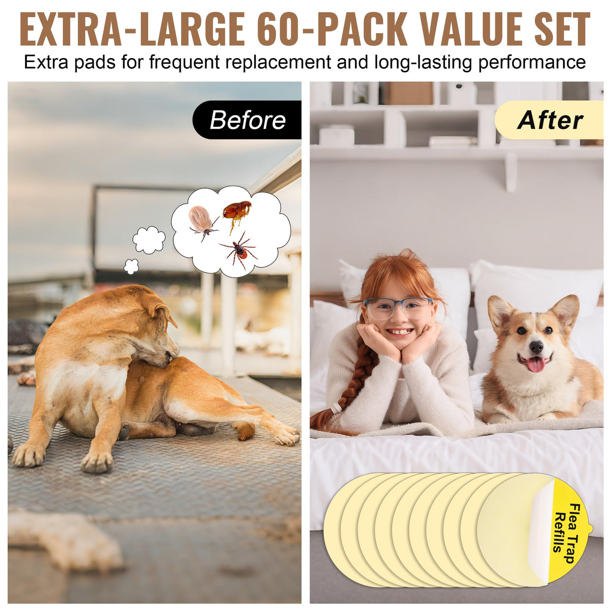 Mysora non-toxic odorless trap pads safe for homes with kids and pets