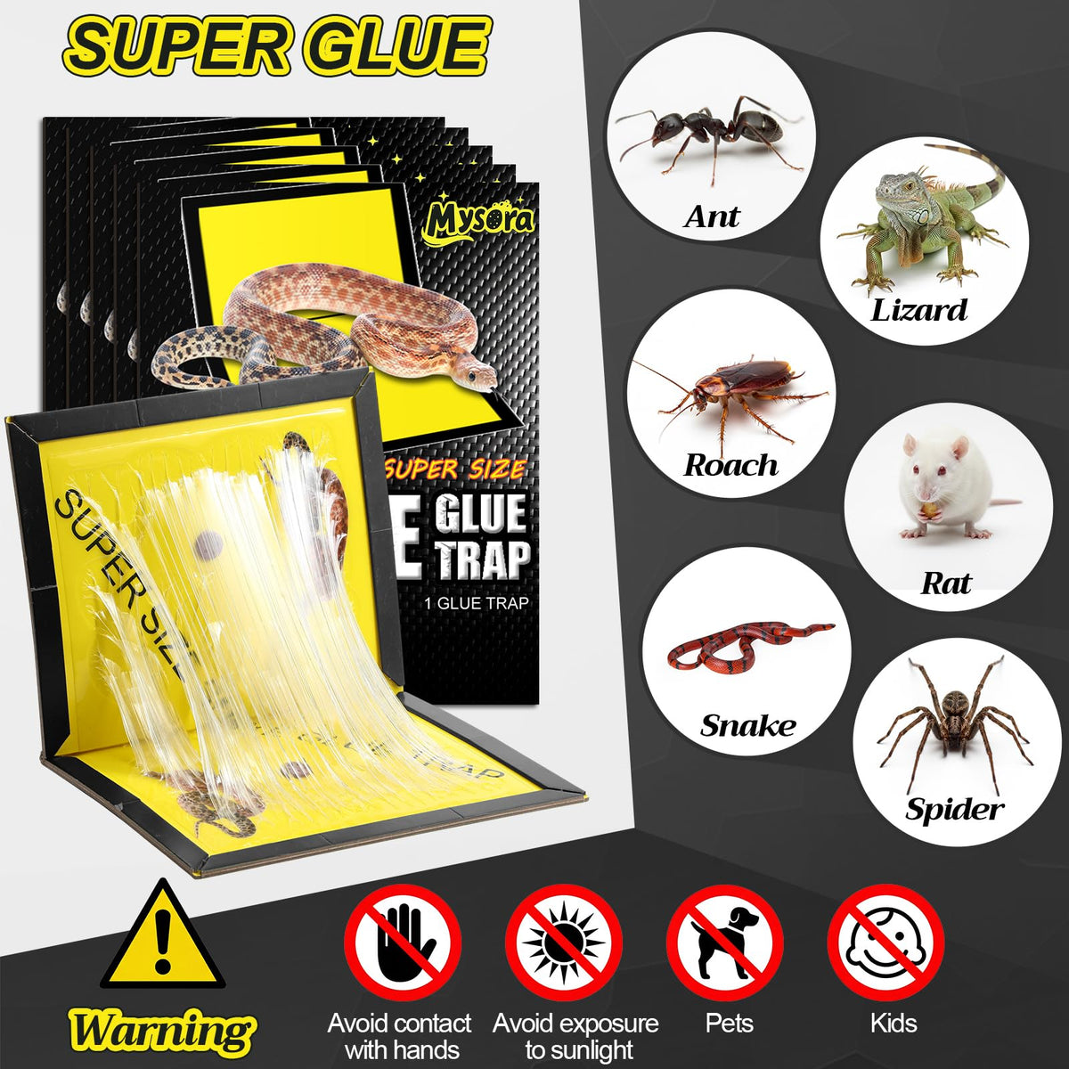 Mysora indoor/outdoor prebaited snake trap for versatile placement.