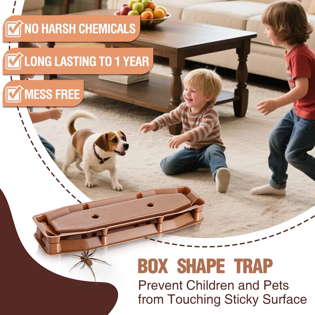 Mysora traps fit under furniture for discreet pest control.