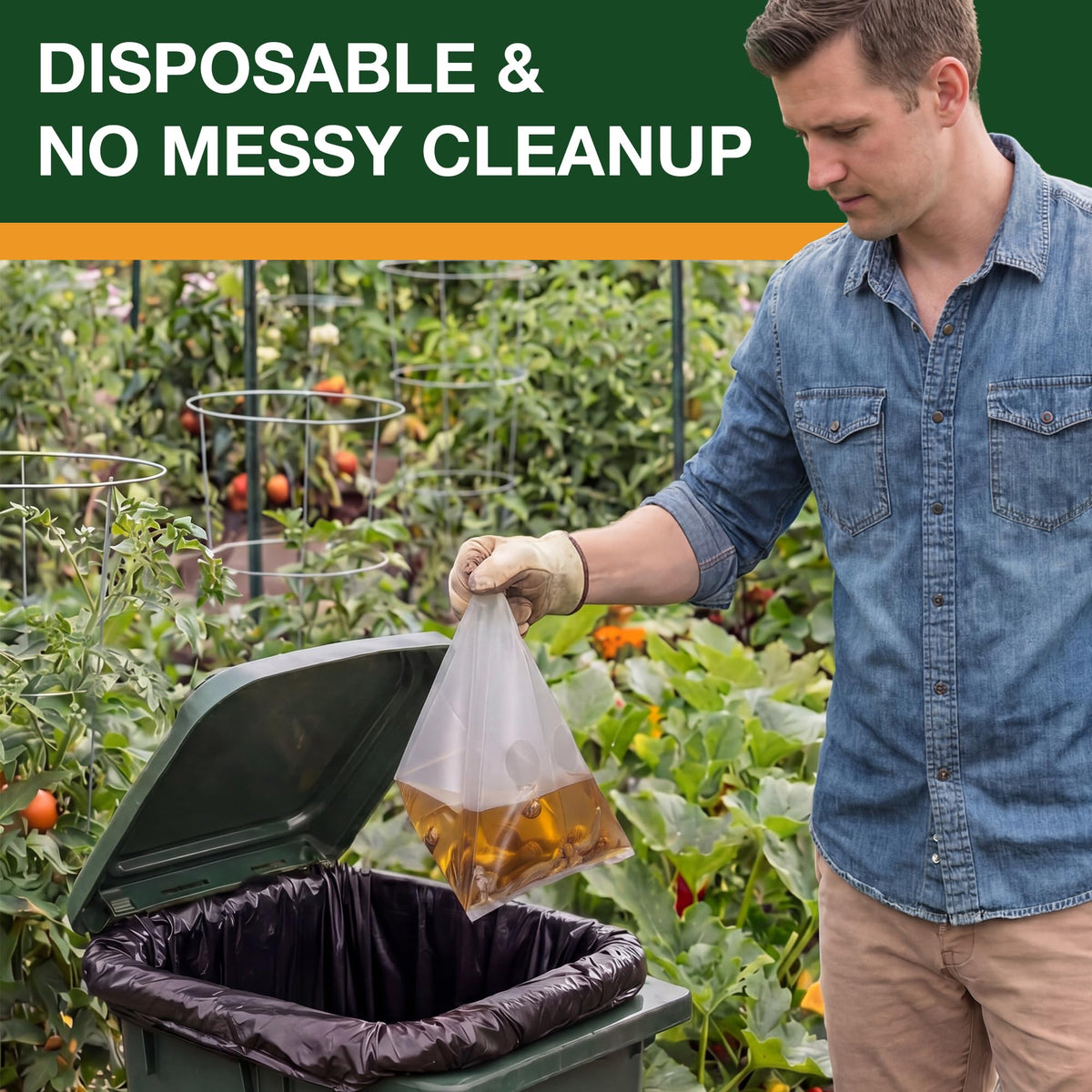 Mysora slug trap bags made of durable plastic withstand rain and wind in gardens