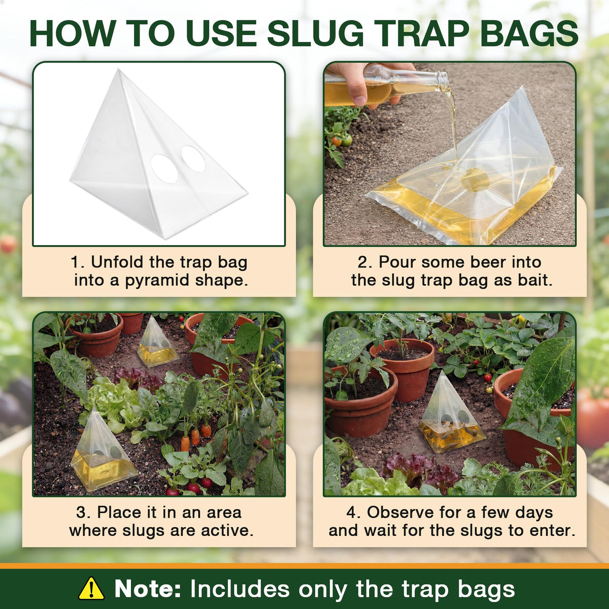 Mysora bags stay stable in rain by weighing bottom corners with pebbles