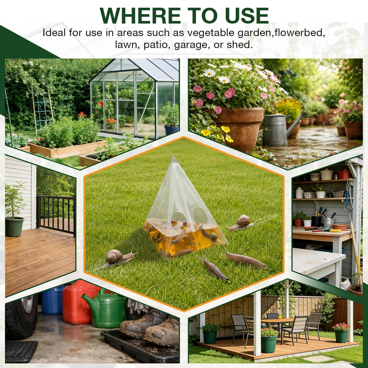 Mysora trap bags suitable for gardens, lawns, patios, and sheds
