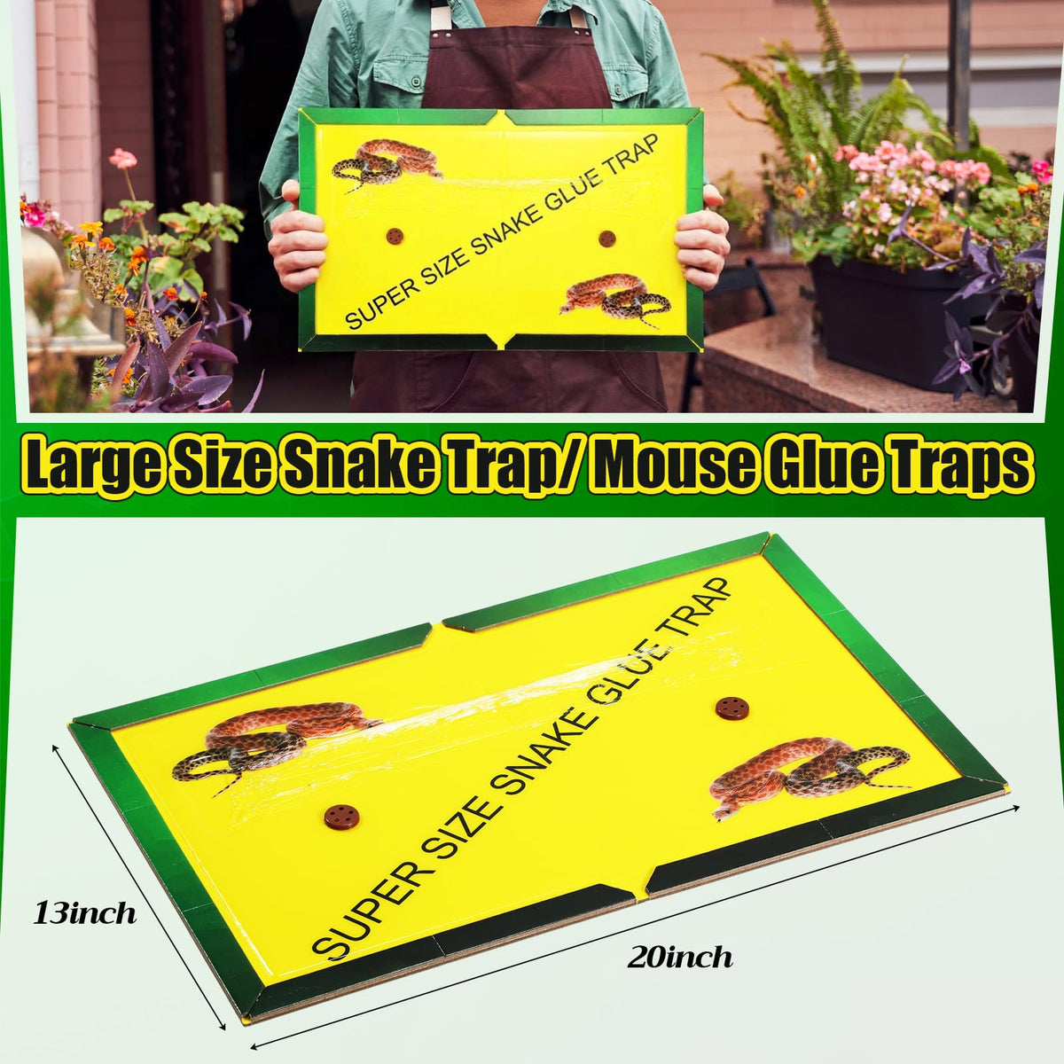 Mysora glue trap for snakes and pests suitable for garages and yards