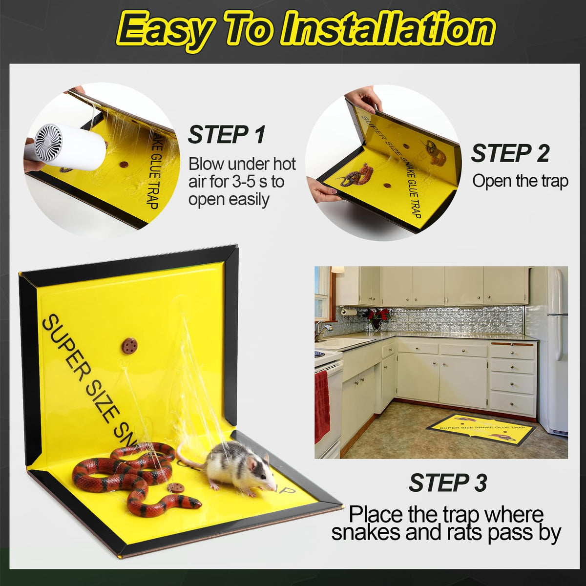 Mysora snake glue trap suitable for indoor and outdoor use