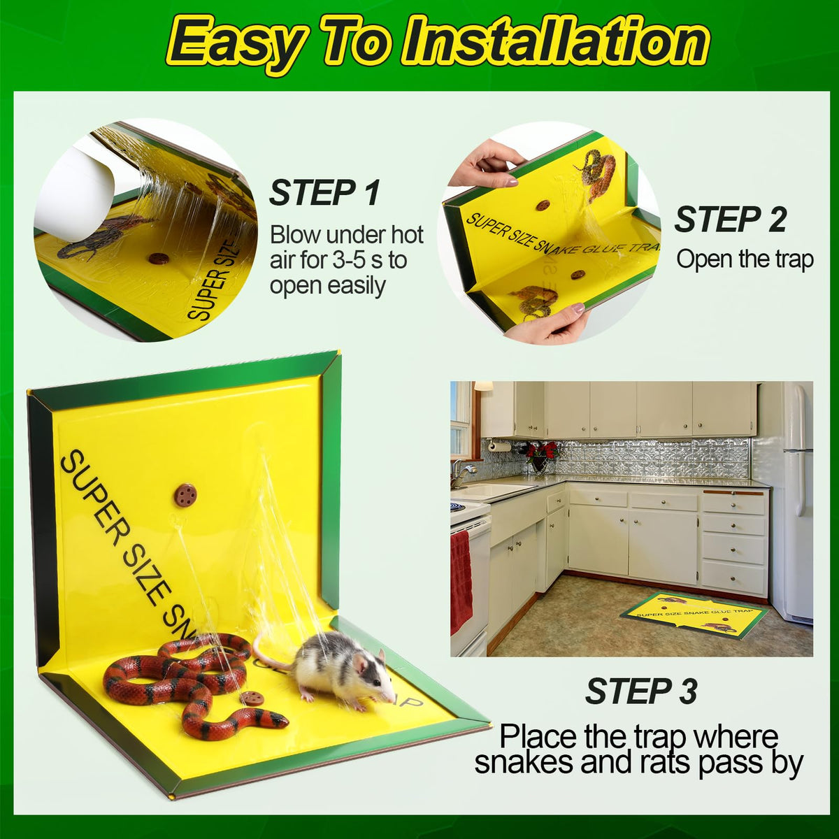 Non-toxic adhesive Mysora trap safe around pets while capturing pests
