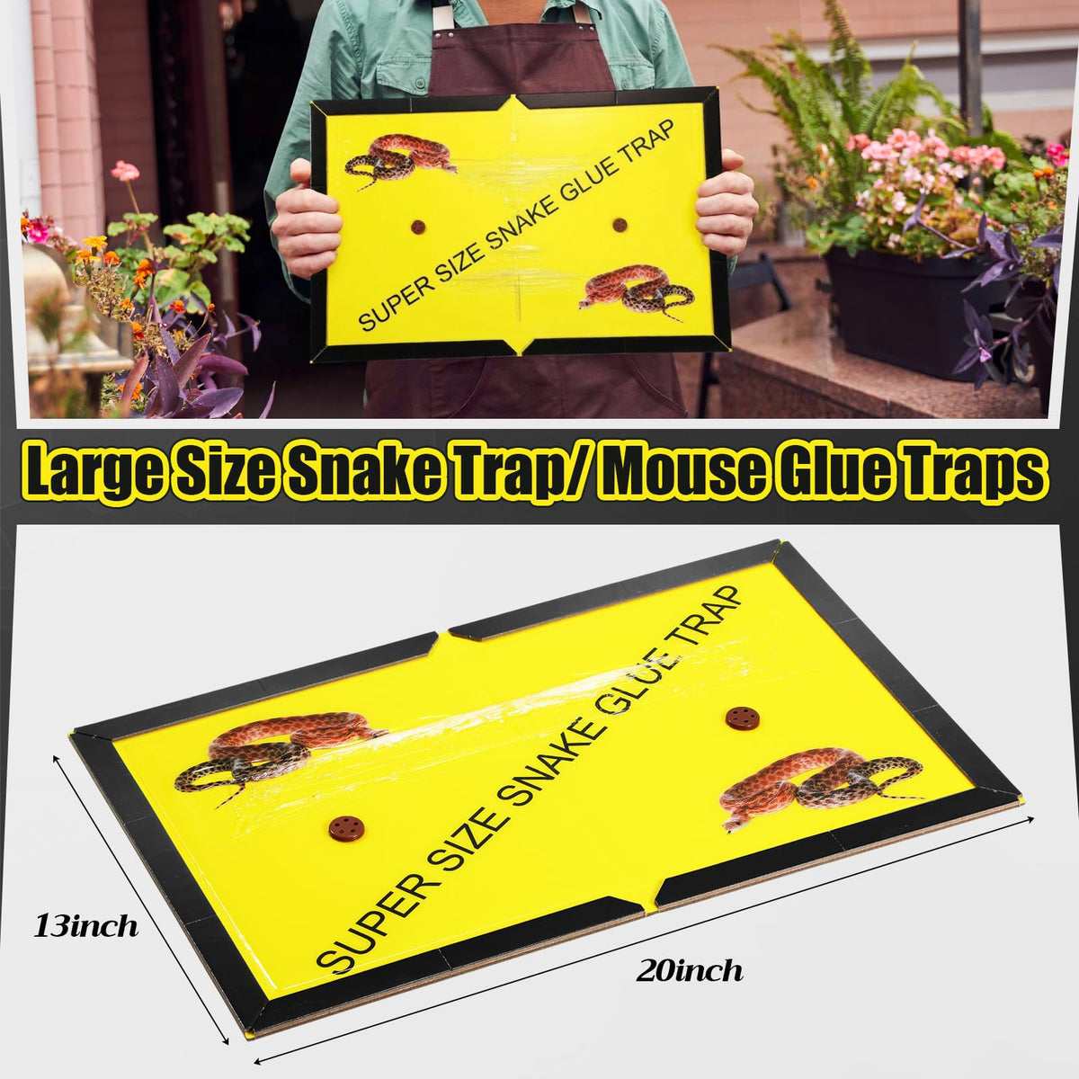 Mysora snake glue trap non-toxic safety for families and pets.