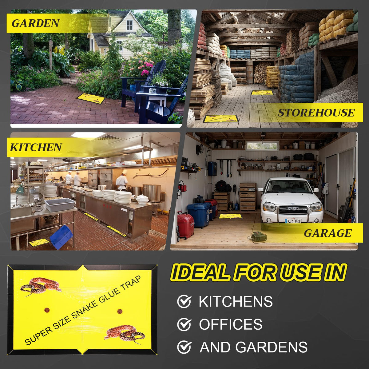 Mysora snake glue trap outdoor use suits garden sheds and patios in dry conditions.