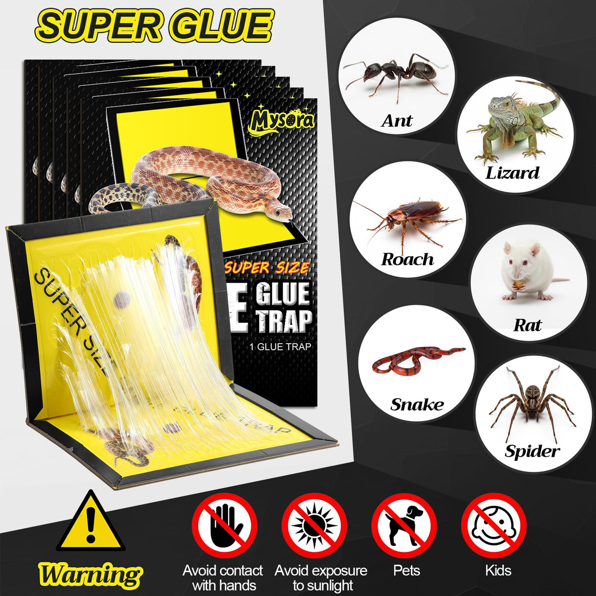 Mysora snake glue trap setup is quick and mess-free