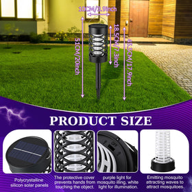 Mysora solar bug zapper LED lights provide safe pathway illumination while attracting insects.