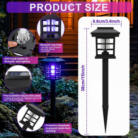 Mysora solar bug zapper back view showing weatherproof IP65 design.