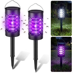 Mysora solar bug zapper outdoor front view shows weatherproof construction for yards.