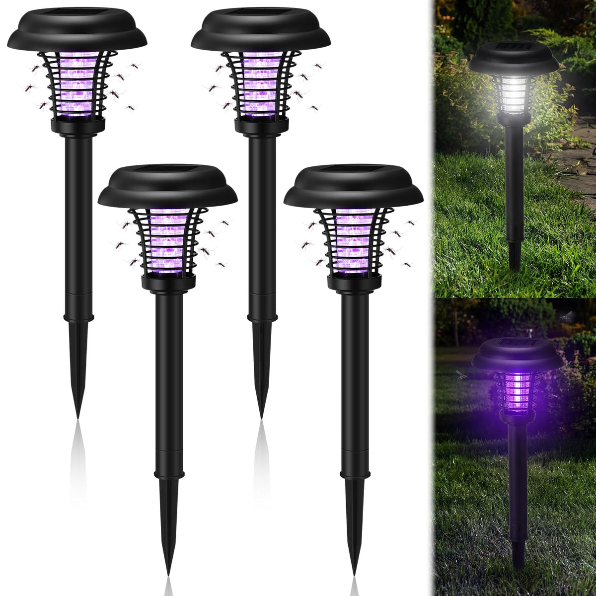 Mysora solar bug zapper outdoor kit protecting patios from mosquitoes.