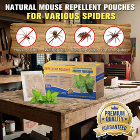 Mysora spider repellent pouch in closet offers subtle protection against spiders.