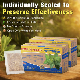 Mysora spider repellent pouch for indoor use creates fresh scent while deterring spiders.