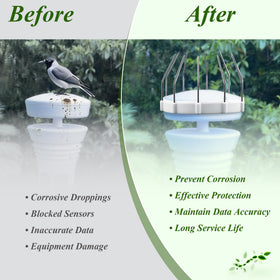 Mysora spikes deter birds from perching and nesting on weather station