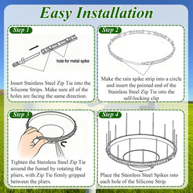 Stainless steel spikes resist rust for year-round use