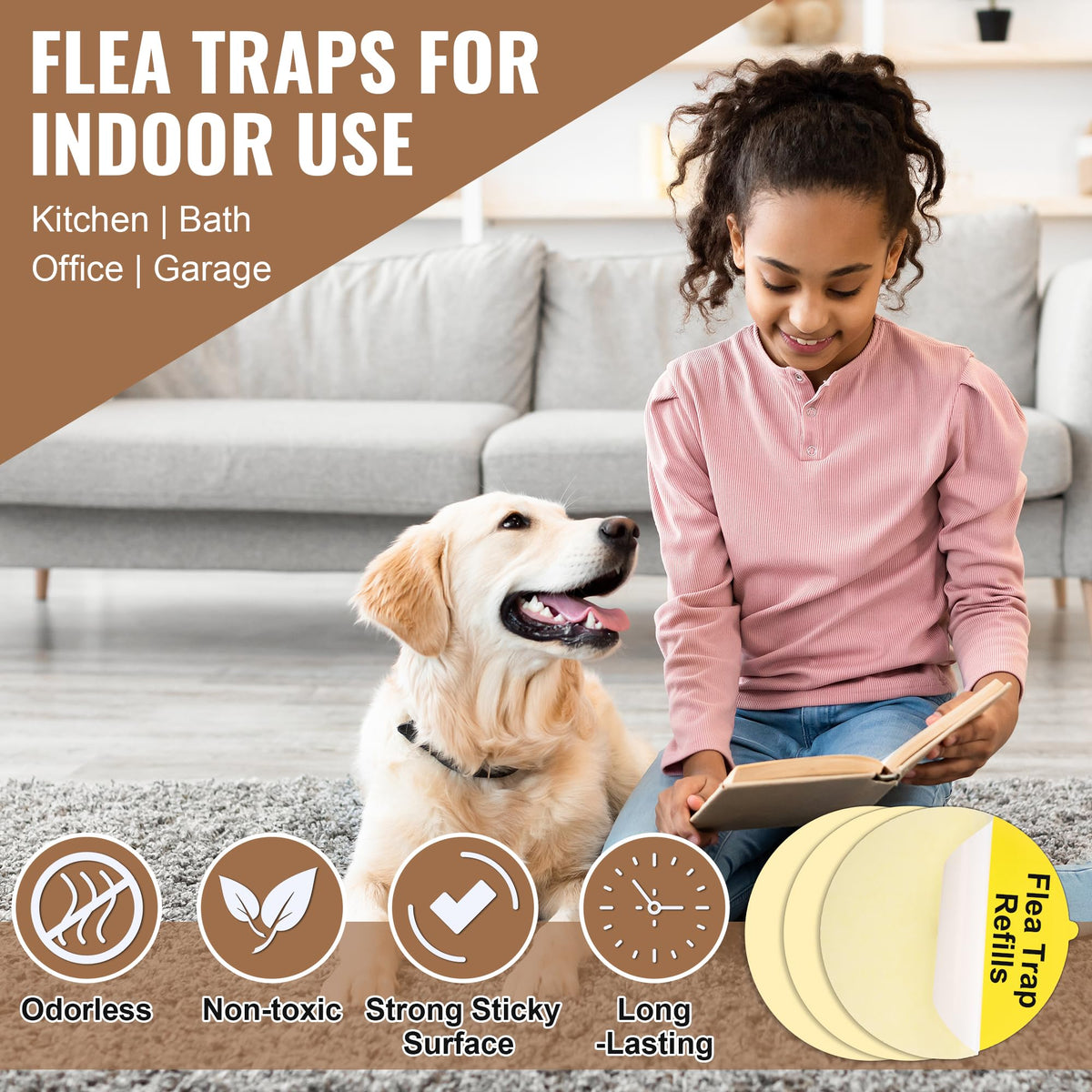 Mysora universal flea-trap refill boards fit most models for indoor pest control