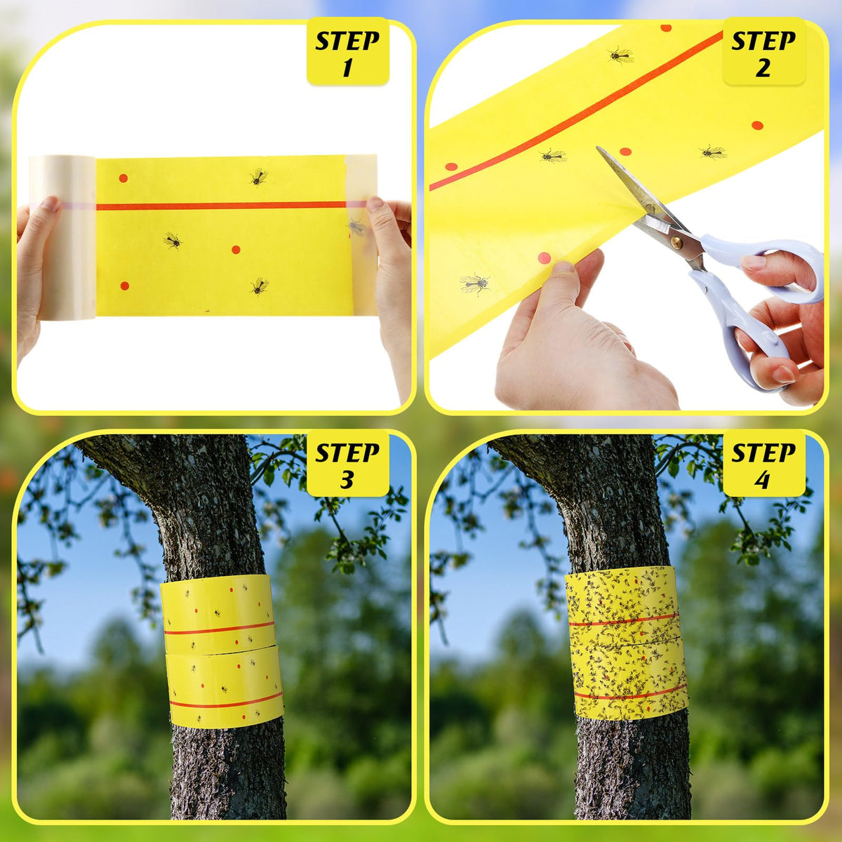 Mysora waterproof thick adhesive paper traps pests on contact outdoors.