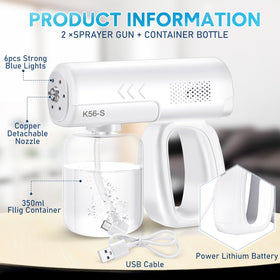 Mysora wireless handheld disinfectant sprayer with ergonomic grip.