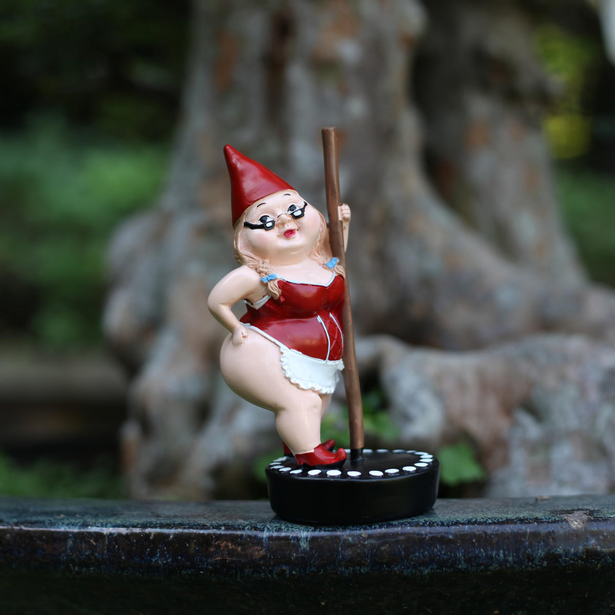 MYSTIC MANUSCRIPT steel pipe dancers dwarf statue along garden path for delight