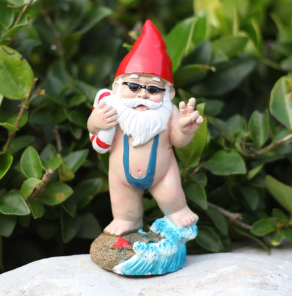 Mystic Manuscript Swimming Dwarf statue front view for outdoor charm