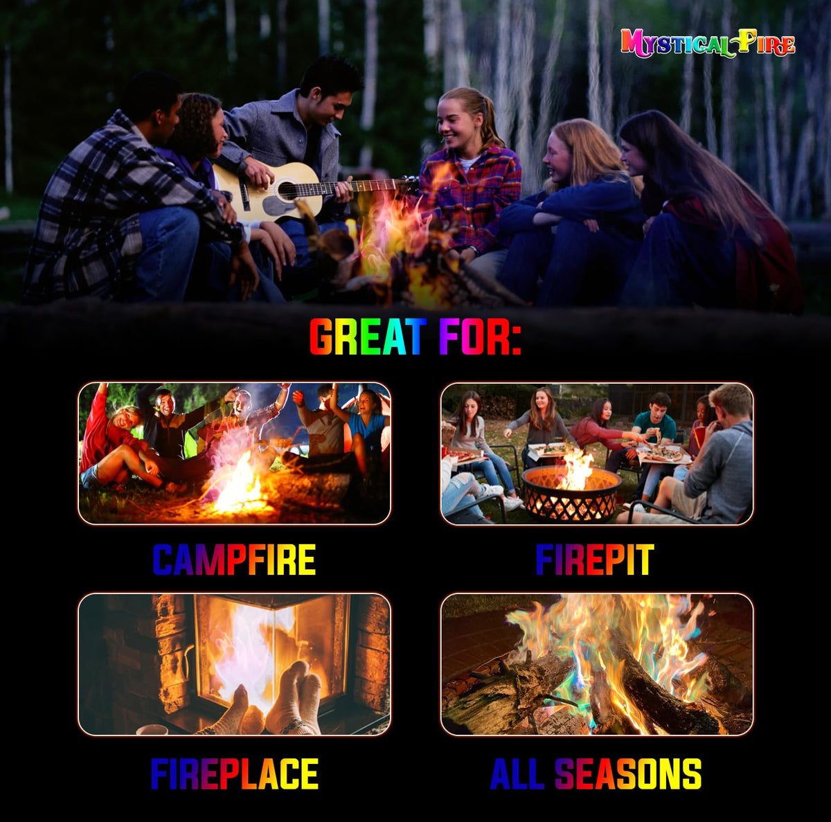 Mystical Fire 50-pack is ideal for camping trips and beach bonfires.