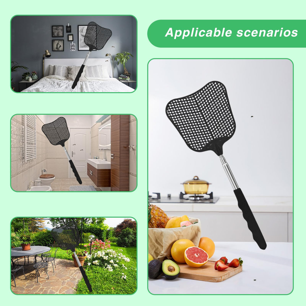 Mystichome fly swatter ideal for kitchen, dining, and office.