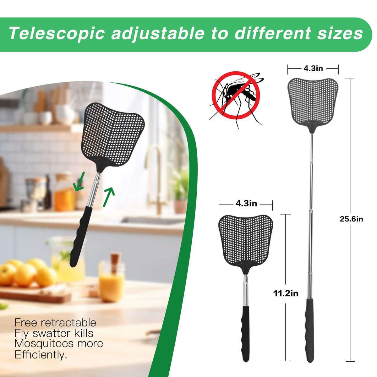 Mystichome fly swatter is lightweight and easy to carry.