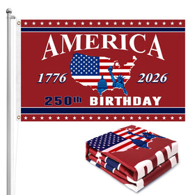 Mythcloud 250th anniversary flag front view for outdoor patriot display