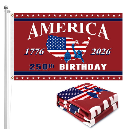 Mythcloud 250th anniversary flag front view for outdoor patriot display