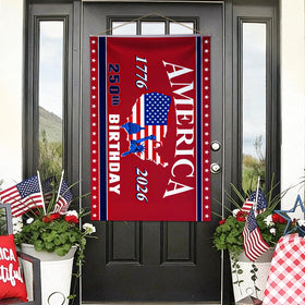 Mythcloud 3x5 ft patriotic flag on a fence