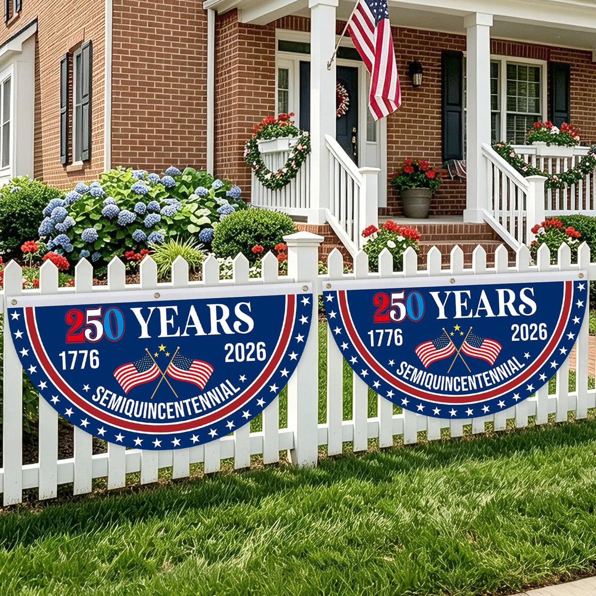 Mythcloud Fourth of July bunting flag design for indoor or outdoor decor