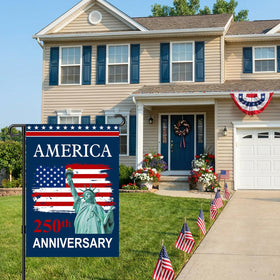 Mythcloud 12x18 inches flag size fits standard garden poles.