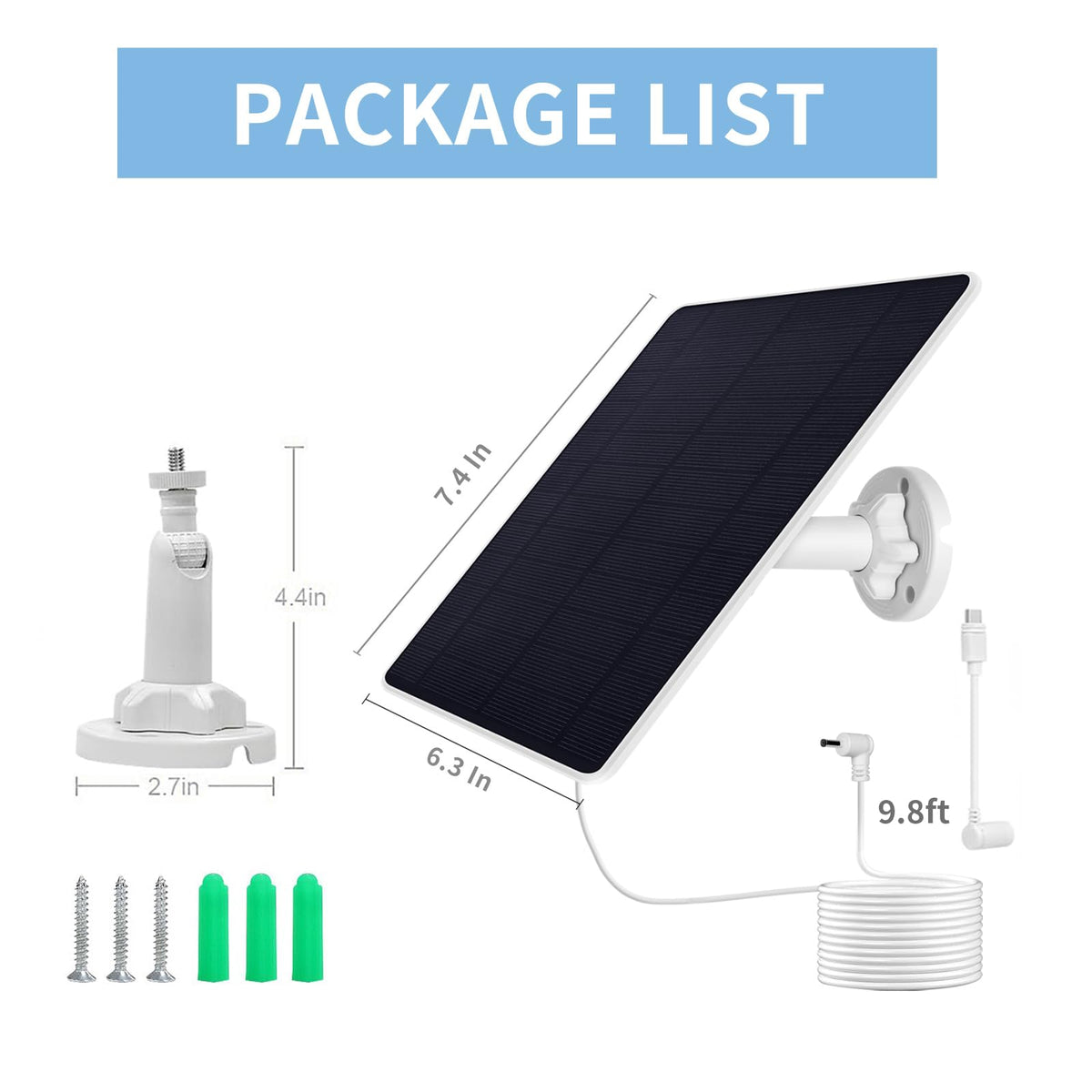 Mytions Ring solar panel charger packaging with mounting hardware