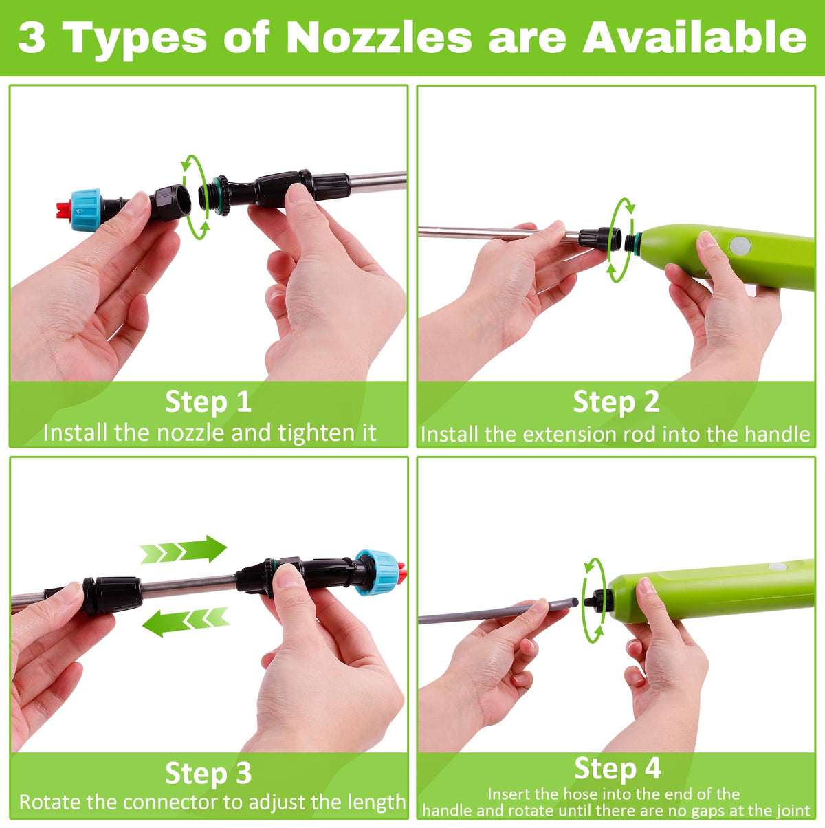 Mytium sprayer wand gravity-filter prevents clogs during spraying.