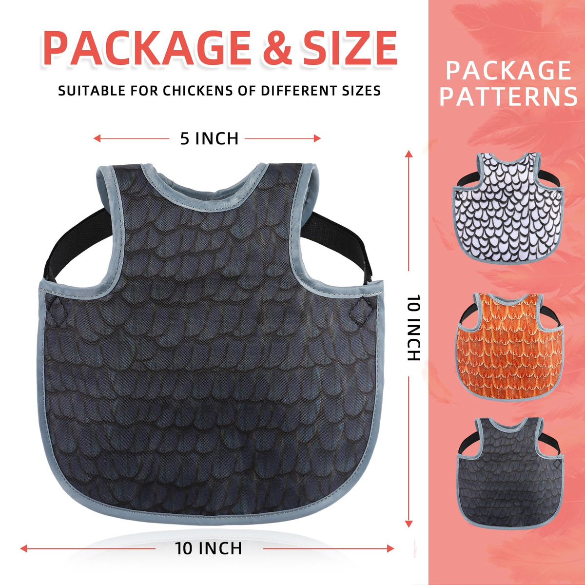 MYWSN chicken sweater for hens black blends with plumage and shields scratches.
