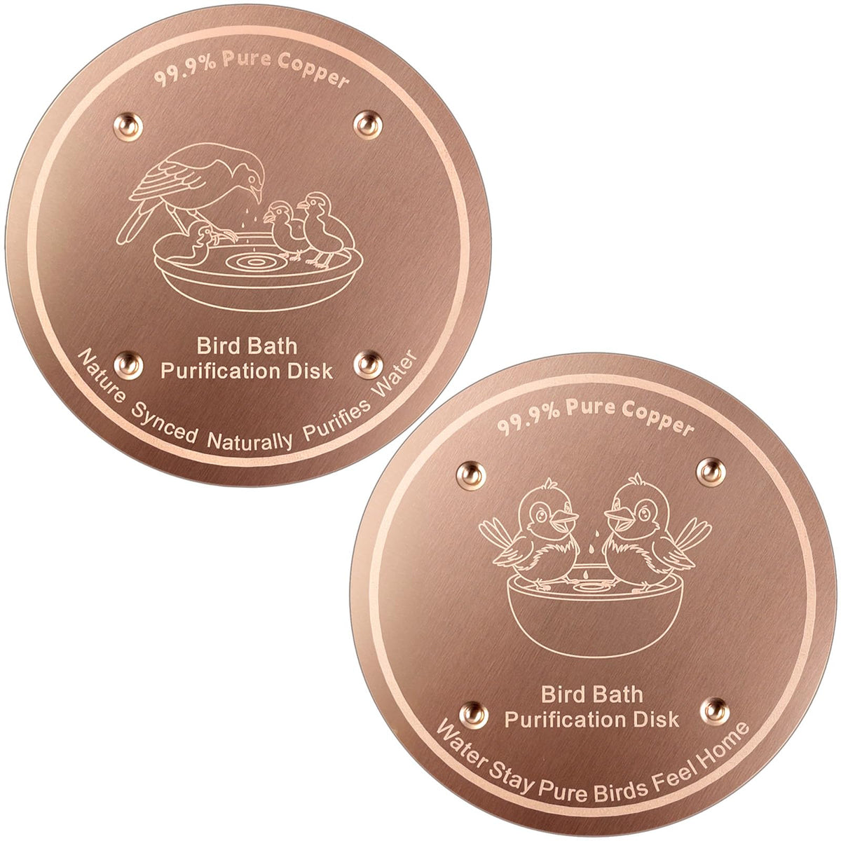 Mzesssmy copper disc for birdbath assembly demonstrates easy fit for year-round use.