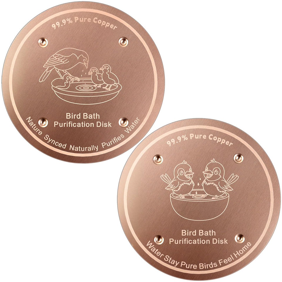 Mzesssmy copper disc for birdbath assembly demonstrates easy fit for year-round use.