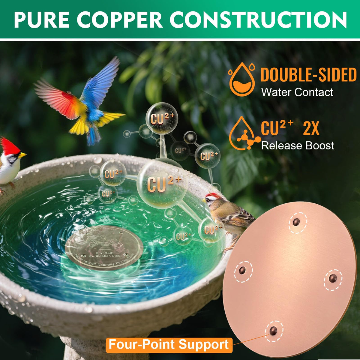 Mzesssmy copper disc top view highlights the three nodules design.